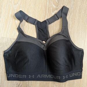 Under Armour High Impact Crossback Athletic Bra Women's 36C‎ Black and Gray